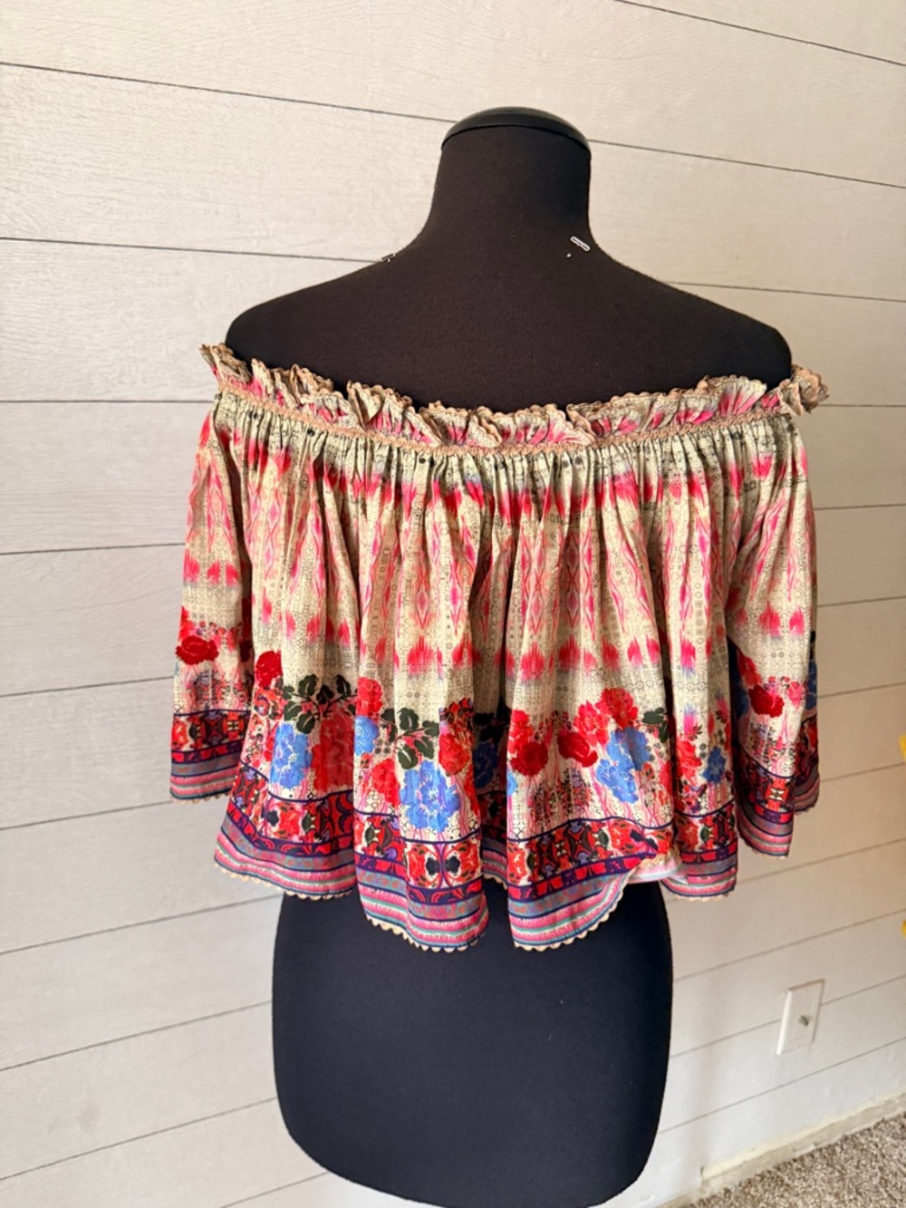 Anthropologie Bhanuni By Jyoti Villa Top Off-the-Shoulder Ruffle - Picture 5 of 11